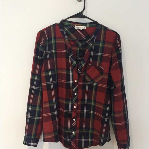 Olive and Oak plaid button down - Picture 3 of 5